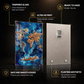 Gilded Ocean World — tempered glass, ultra HD print, ready to hang