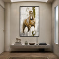 Wild Golden Horse with black frame