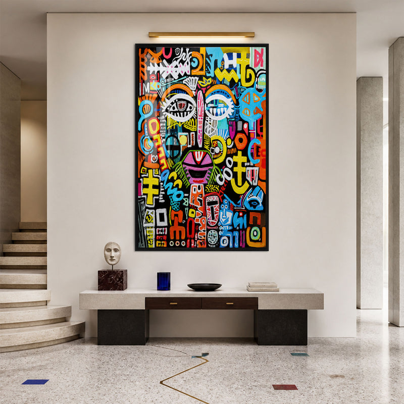 Urban Tribal Face with black frame