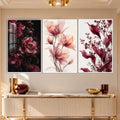 Burgundy Botanical II with white frame