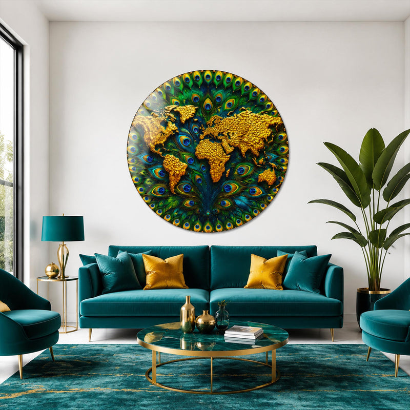 Peacock World Map lifestyle view