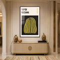 Dotted Yellow Pumpkin with walnut frame