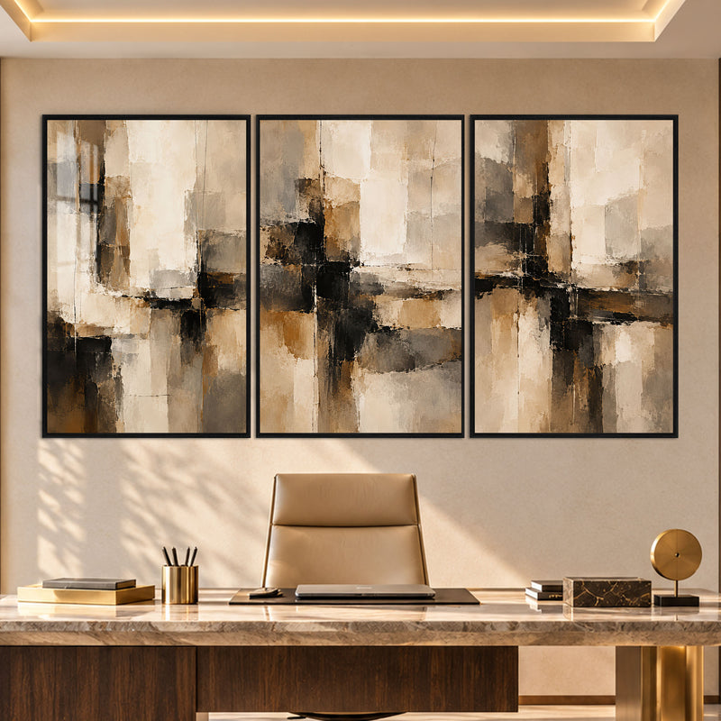 Earthtone Abstract with black frame