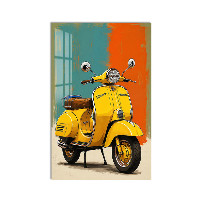 Yellow Vintage Scooter product shot on white background