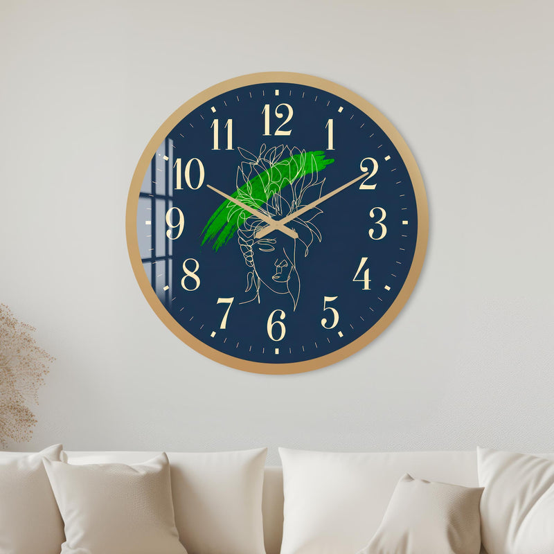 Botanical Line Art with gold frame