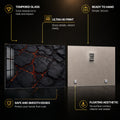 Molten Lava Rock — tempered glass, ultra HD print, ready to hang