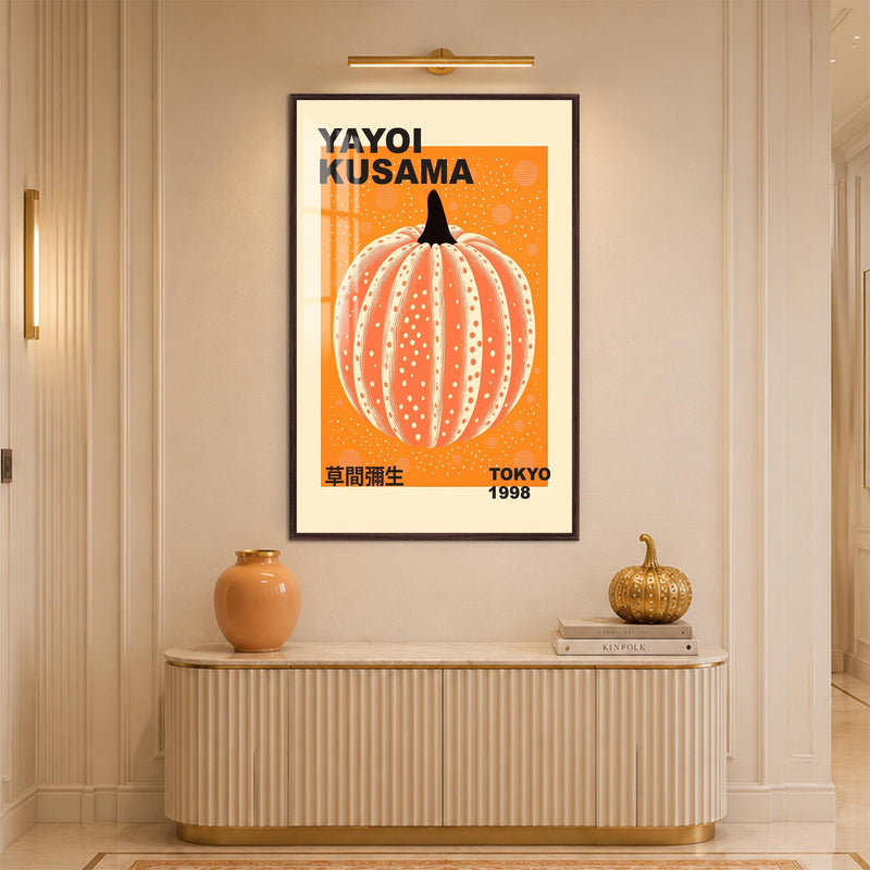 Kusama Pumpkin Poster with walnut frame