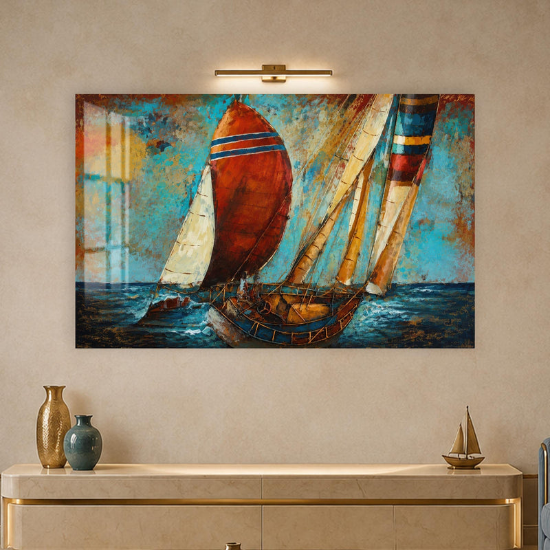 Artronauts Glass Print Weathered Sails Glass Wall Art