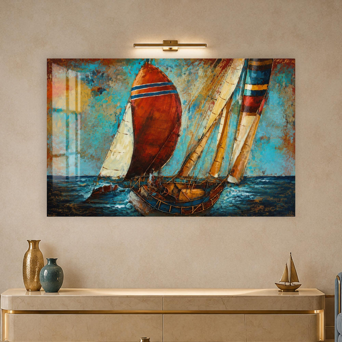 Artronauts Glass Print Weathered Sails Glass Wall Art