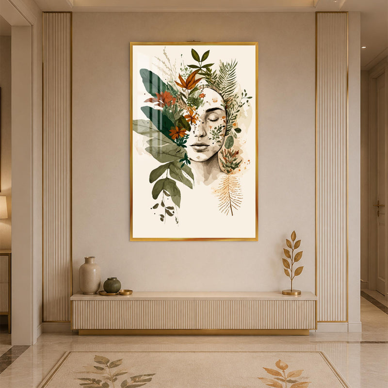 Botanical Serenity with gold frame