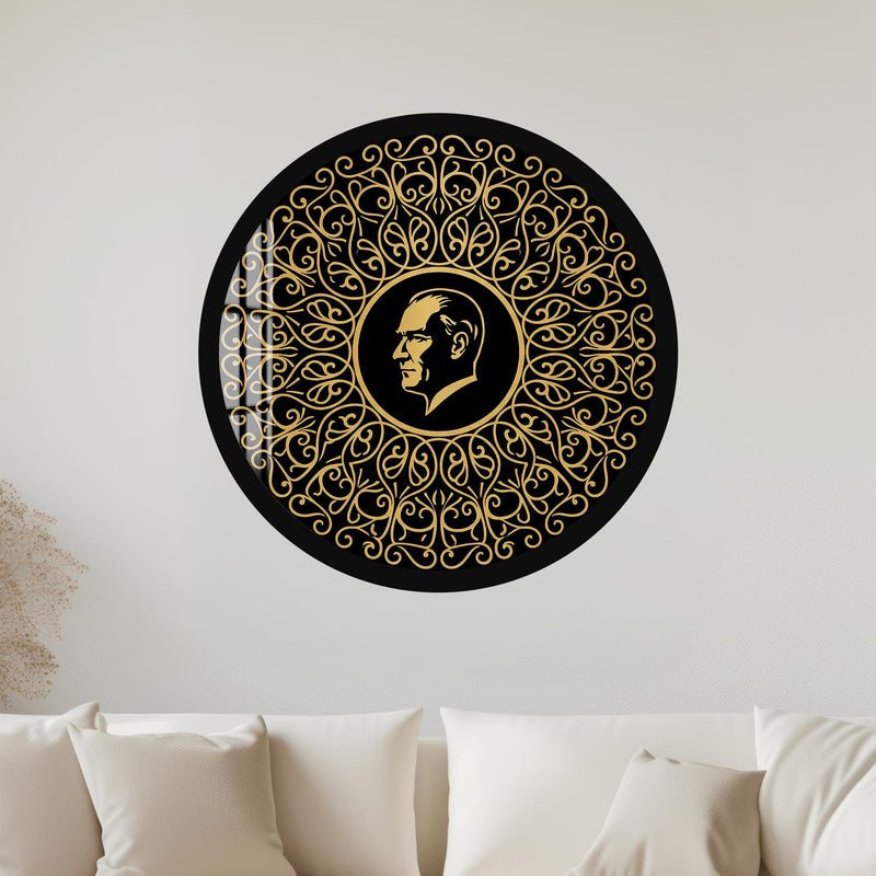 Gold Silhouette Portrait Medallion with black frame