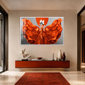 Scarlet Gown Silhouette with white frame