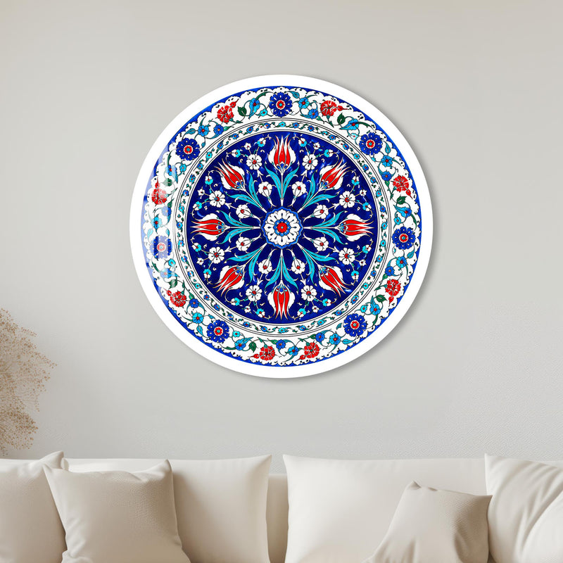 Ottoman Tulip Medallion with white frame