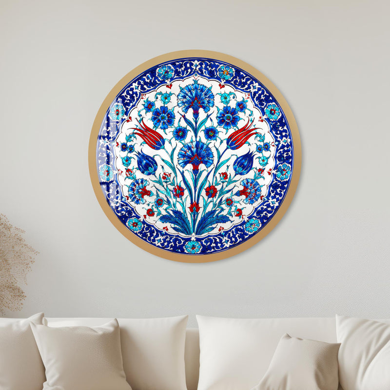 Ottoman Floral Medallion with gold frame