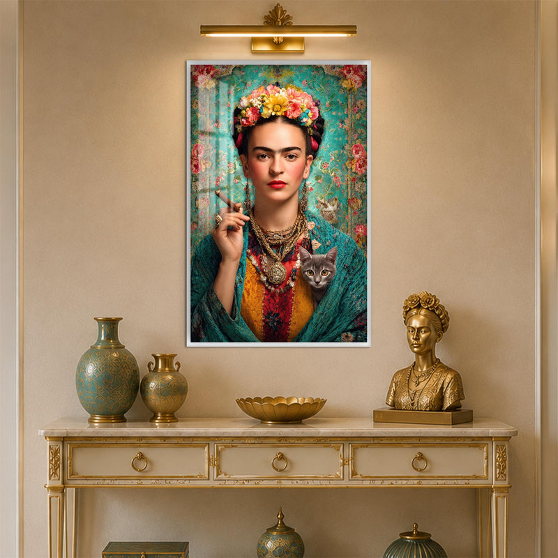Floral Icon Portrait with white frame