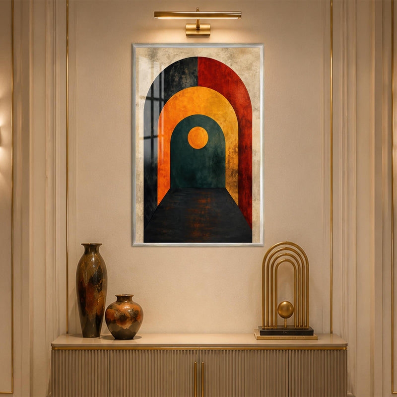 Retro Geometric Archway with silver frame