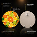 Vibrant Citrus Medley — tempered glass, ultra HD print, ready to hang