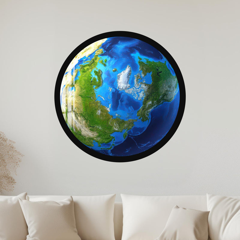 Arctic Earth with black frame
