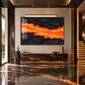 Molten Ember Flow with walnut frame