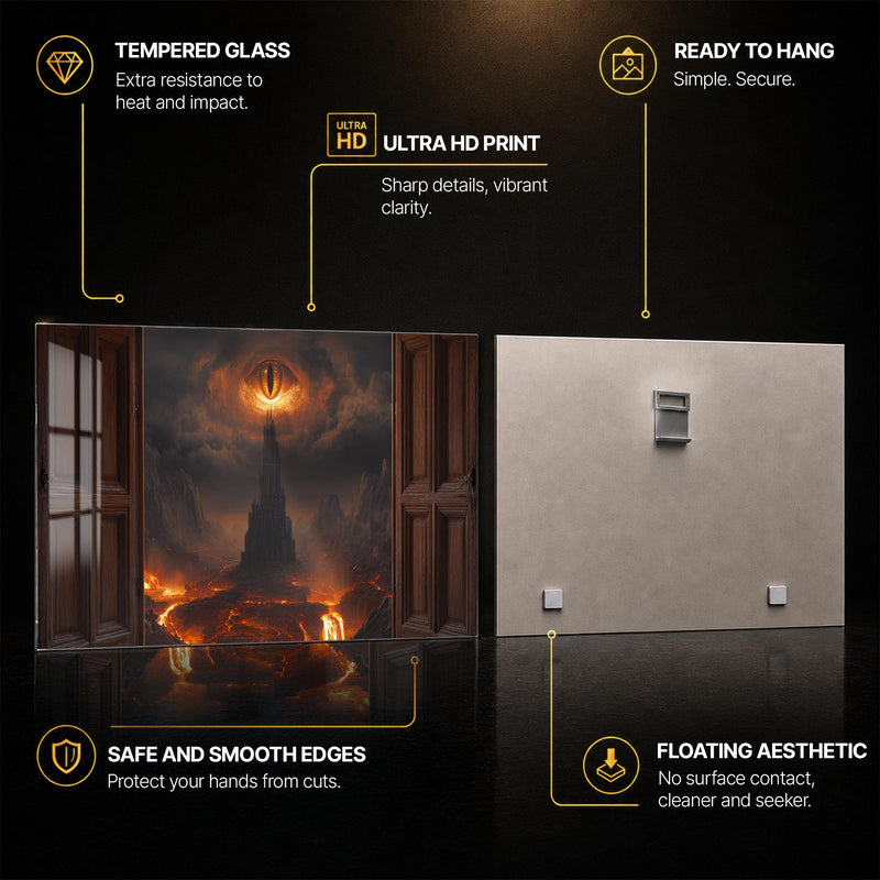 Eye Of The Inferno — tempered glass, ultra HD print, ready to hang