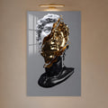 Gilded David in a modern room