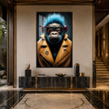 Artronauts Glass Print 12x18 cm | 4.7"x7.1" / Black Cyber Gorilla Glass Wall Art