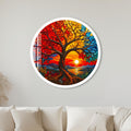 Sunset Tree of Life with white frame