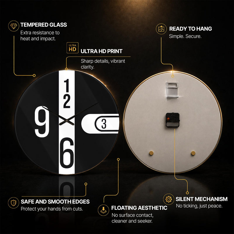 Modern Number Cross — tempered glass, ultra HD print, ready to hang