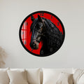 Majestic Black Horse with black frame