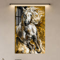 Golden White Stallion in a modern room