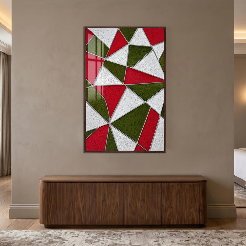 Crimson Mosaic with walnut frame