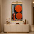 Crimson Circle Muse with gold frame