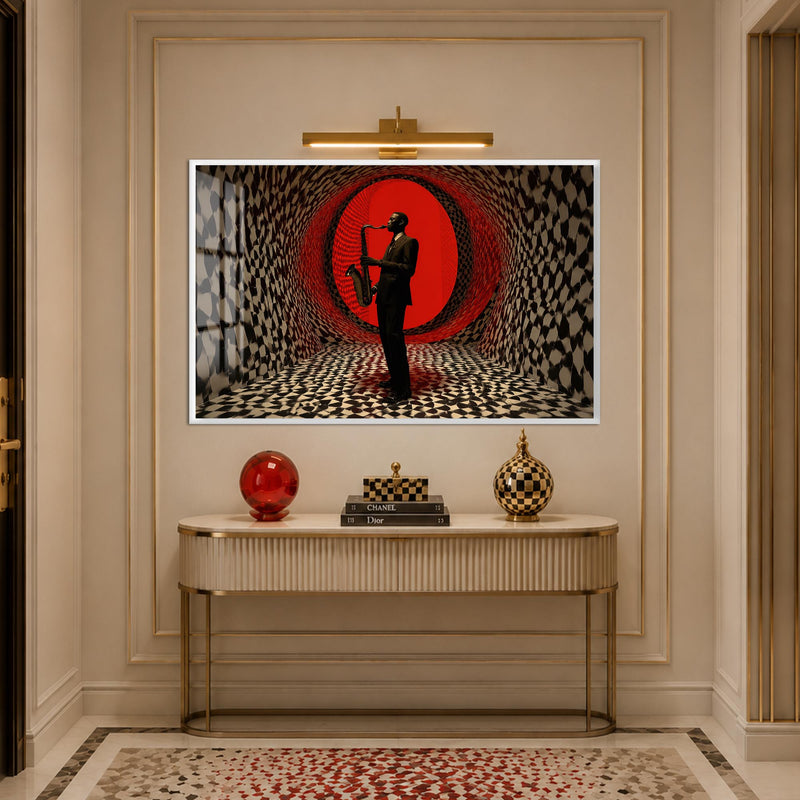 Crimson Jazz Portal with white frame