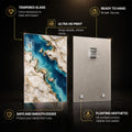 Coastal Marble — tempered glass, ultra HD print, ready to hang