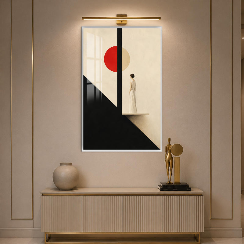 Woman Beneath The Red Sun with white frame