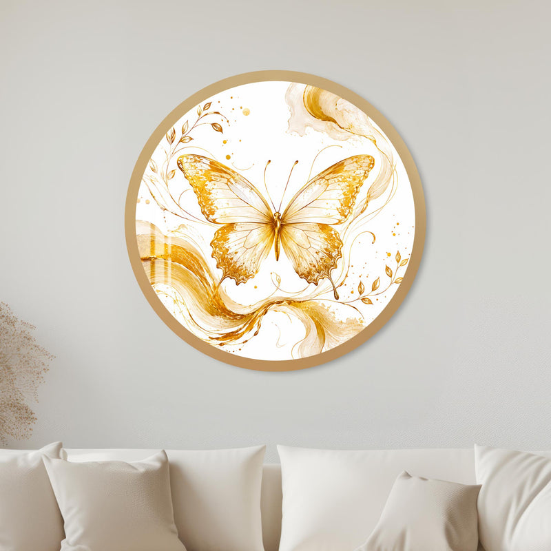 Golden Butterfly Elegance with gold frame