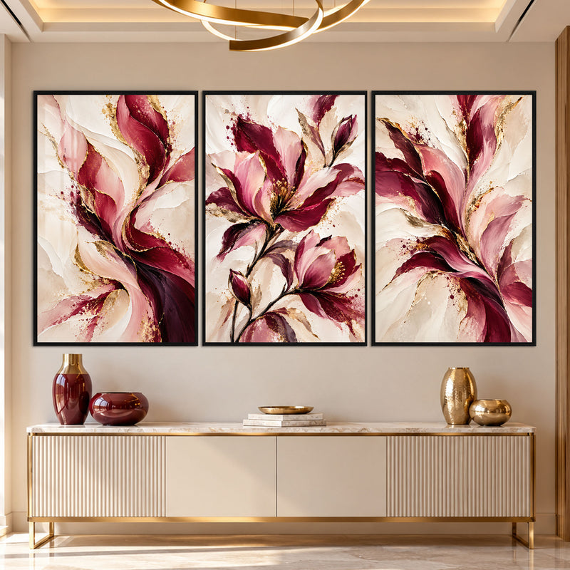 Crimson Blossom with black frame