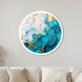 Gilded Turquoise Tides with white frame