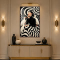Monochrome Muse with walnut frame