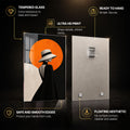 Orange Muse — tempered glass, ultra HD print, ready to hang