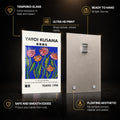 Kusama Floral Reverie — tempered glass, ultra HD print, ready to hang