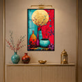 Moonlit Blossom Vases with black frame
