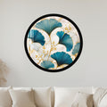 Golden Ginkgo Elegance with black frame