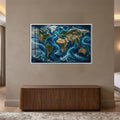 Ocean Currents World Map with white frame