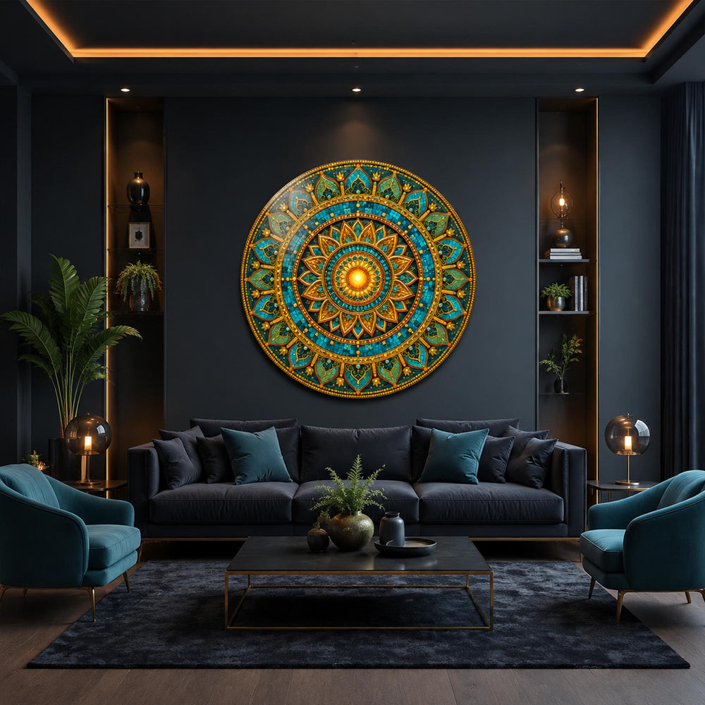 Turquoise Sun Mandala lifestyle view