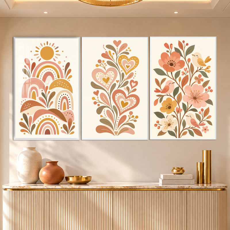 Bohemian Sunshine with white frame