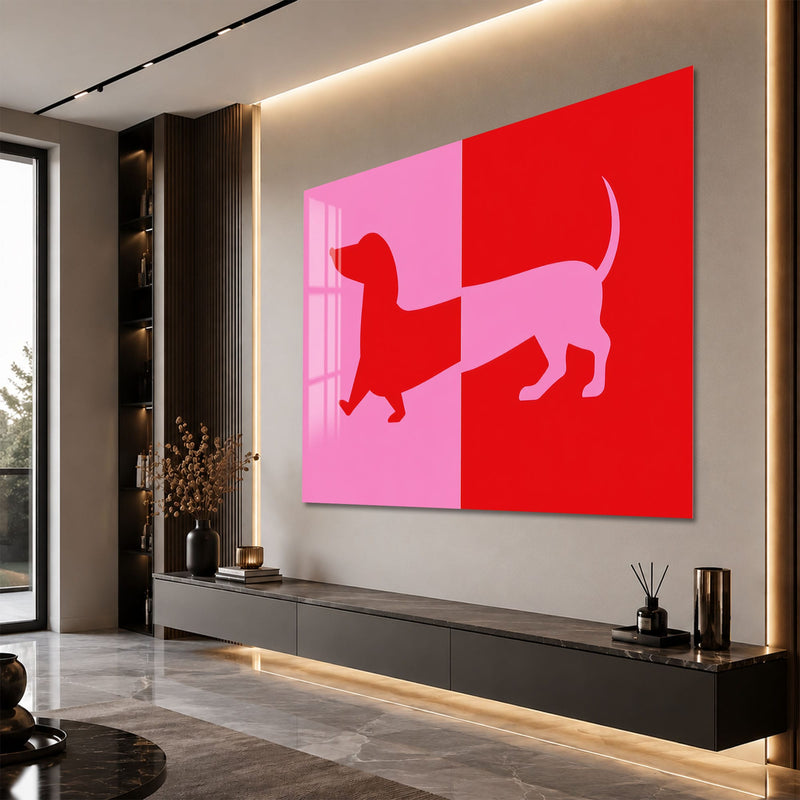 Artronauts Glass Print Pop Art Dachshund Glass Wall Art
