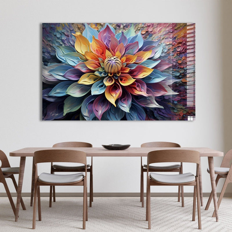 Artronauts Glass Print Colourful Abstract Flower