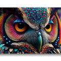 Artronauts Glass Print Colourful Owl