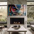 Artronauts Glass Print Colourful Owl
